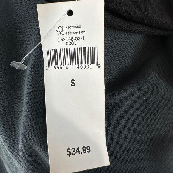 Banana Republic Racerback Tank Top WMNS Small Black Scoop Neck Lined Poly Blend - Picture 6 of 9